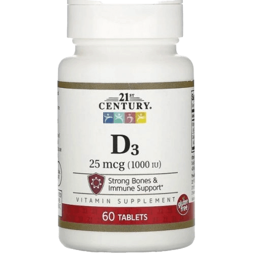 21st Century – D3 25 mcg (1,000 IU) 60 Tablets